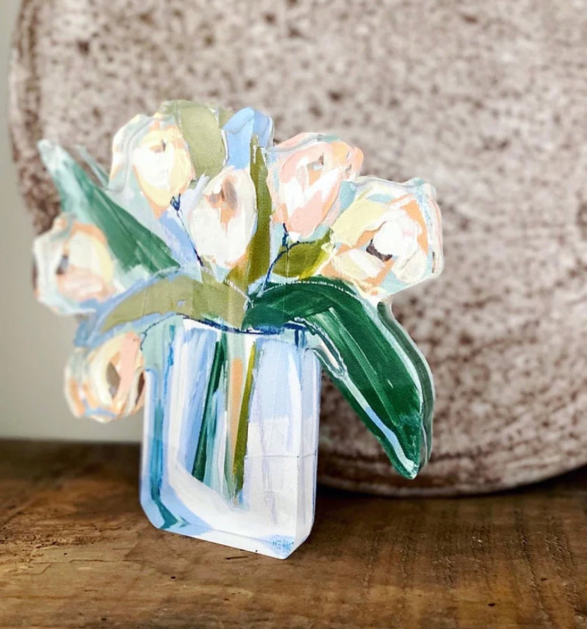 WHITE TULIP ACRYLIC BLOOM BLOCK