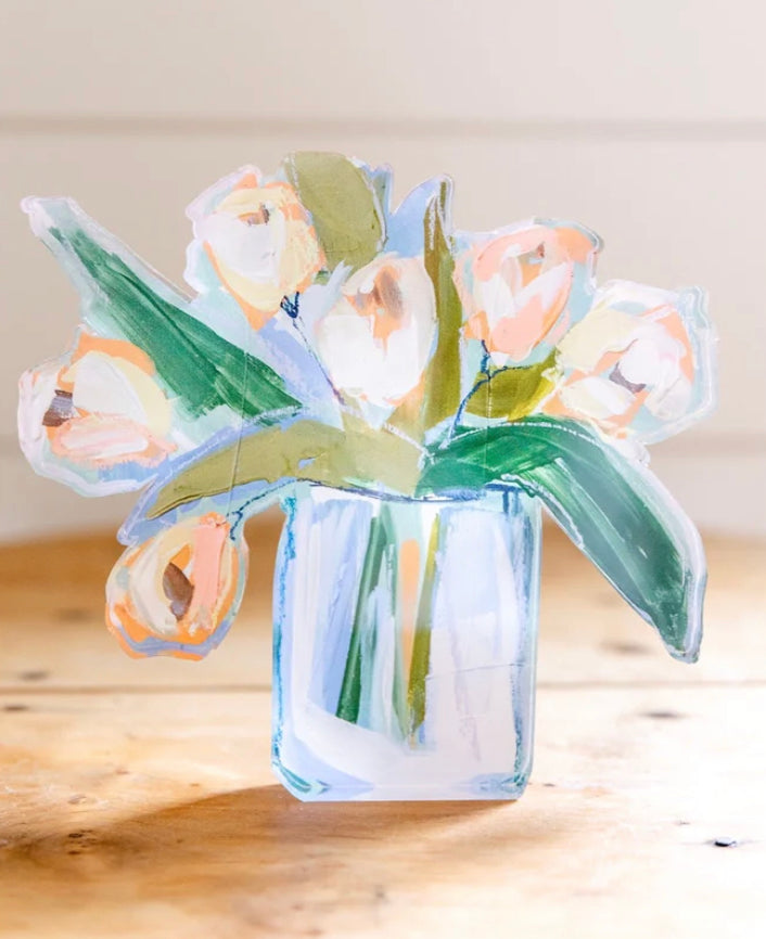 WHITE TULIP ACRYLIC BLOOM BLOCK