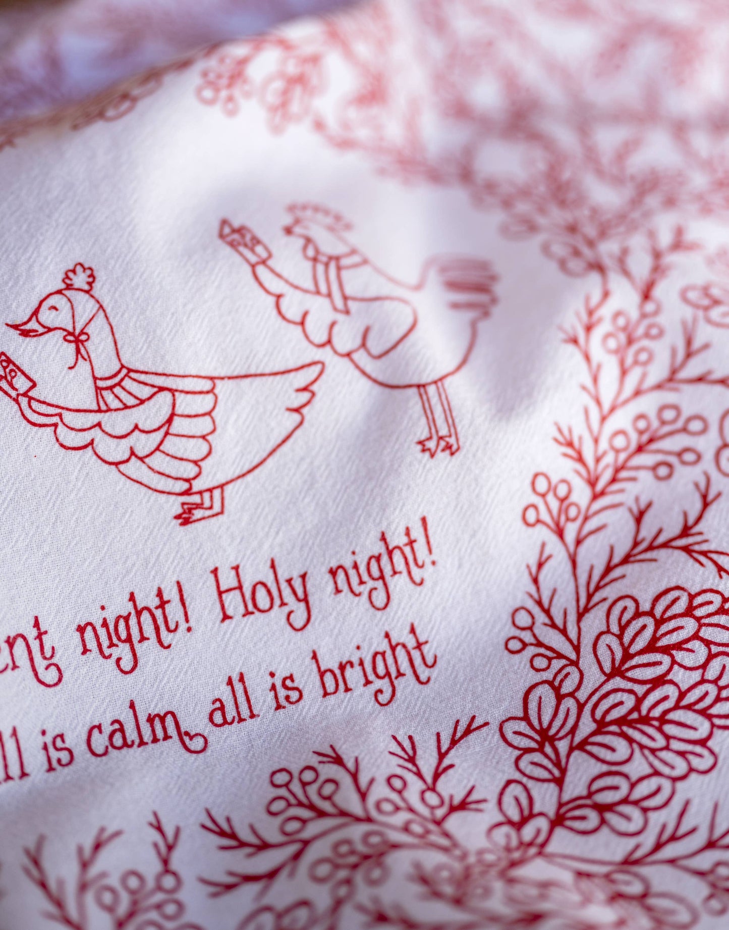 Silent Night Christmas Hymn Tea Towel