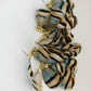 Brown Striped Feather Statement Tassel Earrings