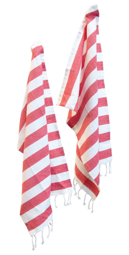 Red Stripe Tea Towel