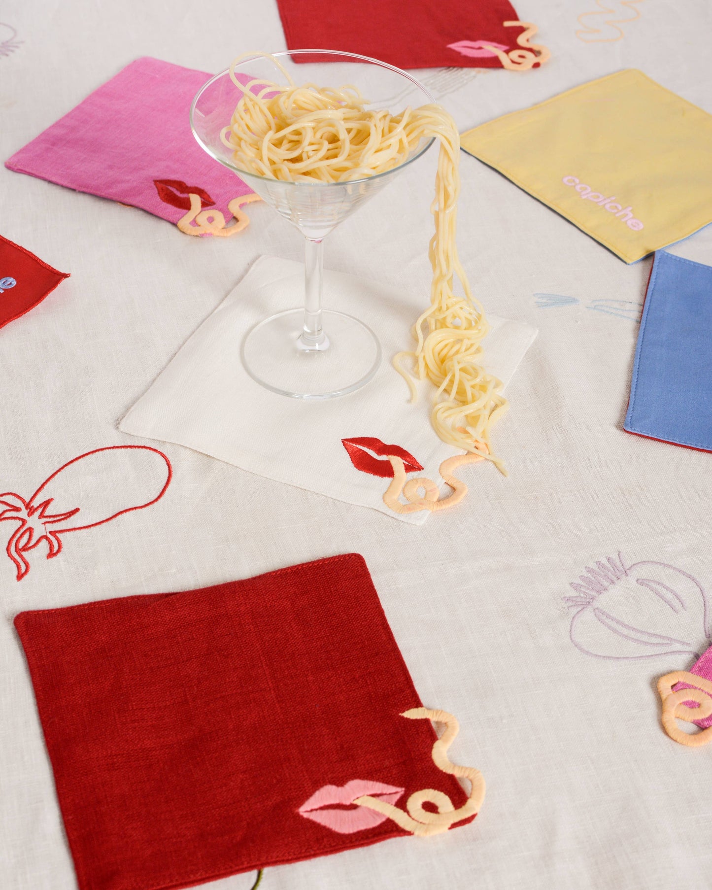 Pasta Cocktail Napkins, set of 2