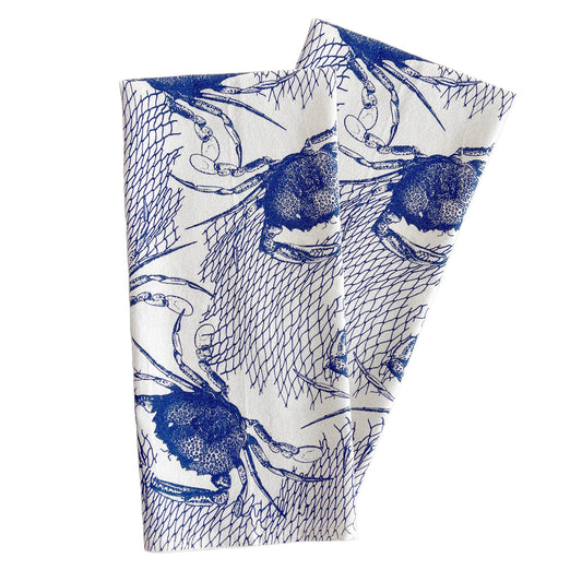 Crabs & Nets Kitchen Towels, Set of 2