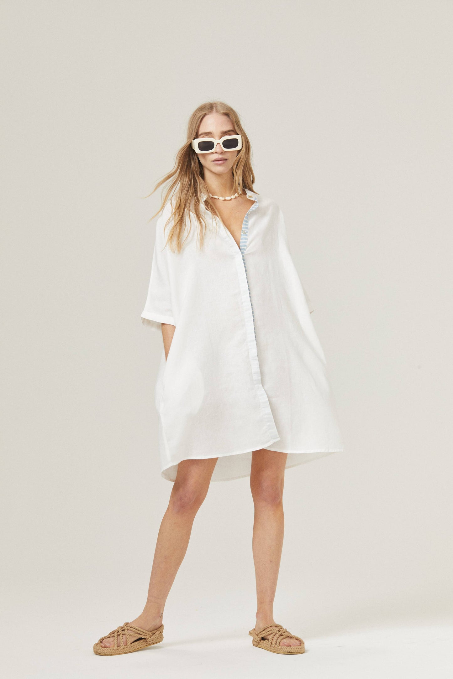 Lighthouse Linen Shirt Dress
