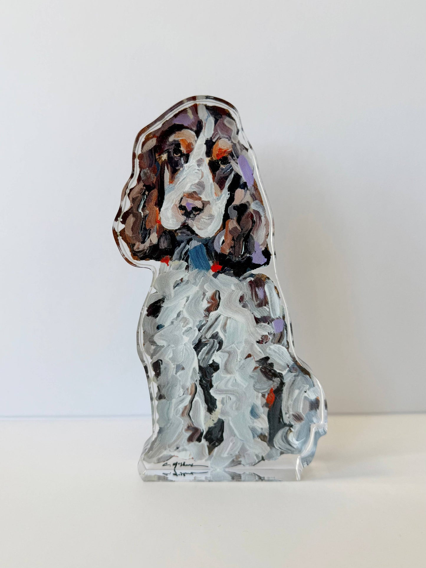 “English Cocker Spaniel” acrylic shelfie