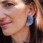 Indigo Ginkgo Leaf Earrings