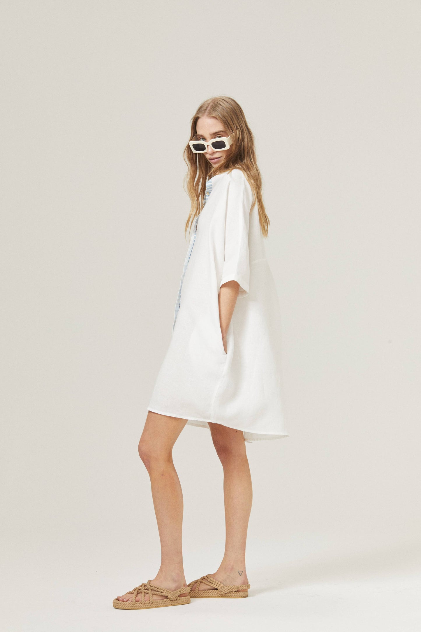Lighthouse Linen Shirt Dress