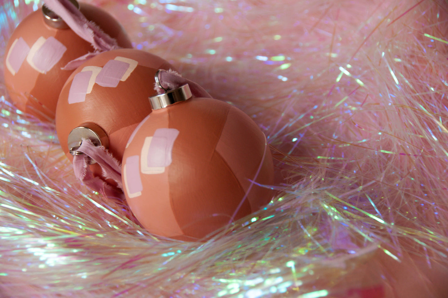 Modern "TINSEL" Hand Painted Ornament