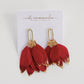 Garnet Gold Dipped Feather Statement Earrings