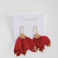 Garnet Gold Dipped Feather Statement Earrings