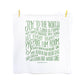 Joy to the World Hymn Tea Towel - Ivy