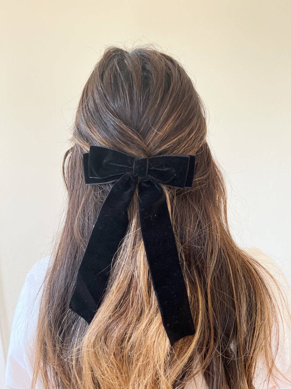 Classic Velvet Hair Bow Barrette | Red