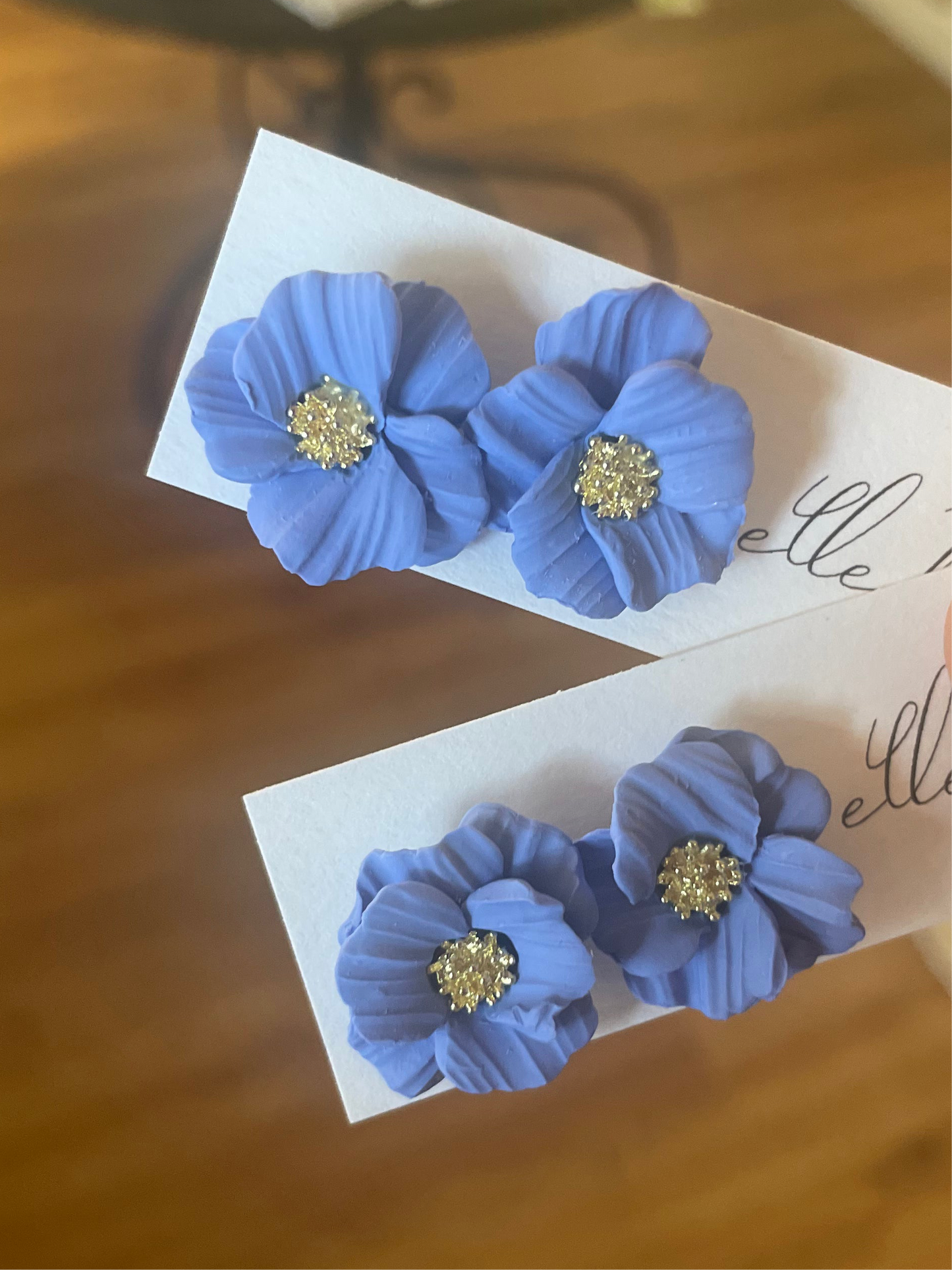 Mini Magnolia Stud Earrings-Periwinkle