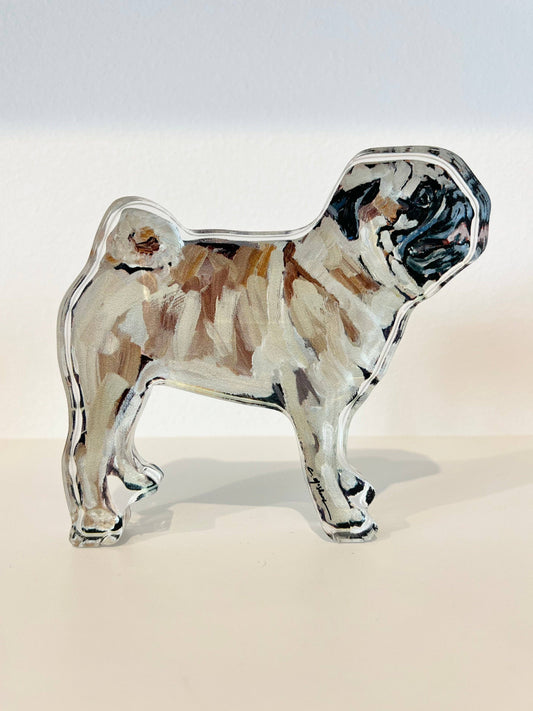 "Pug Fawn" Acrylic Dog
