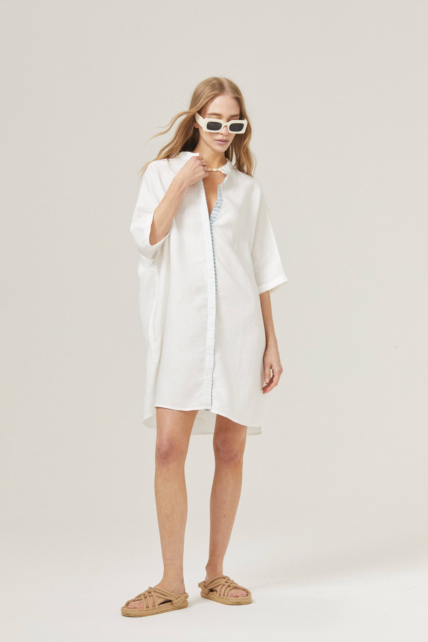 Lighthouse Linen Shirt Dress