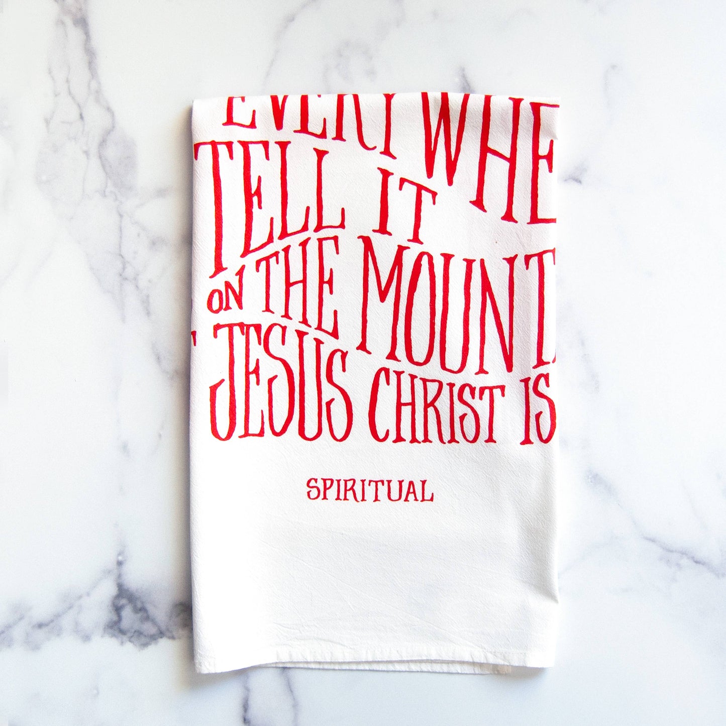 Go Tell It On The Mountain Christmas Tea Towel