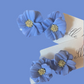 Mini Magnolia Stud Earrings-Periwinkle
