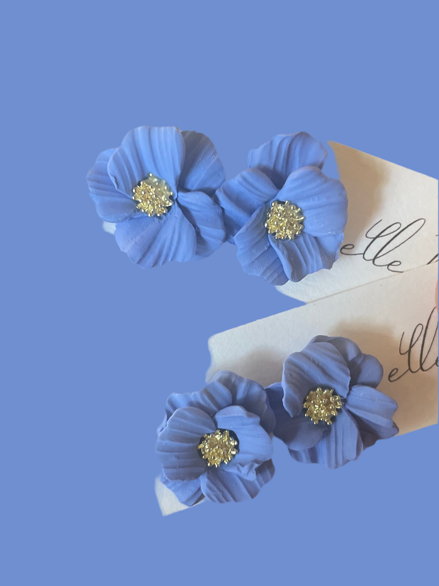 Mini Magnolia Stud Earrings-Periwinkle