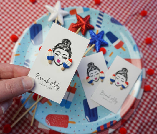 Red, White and Blue Popsicle Studs