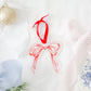 Red Grandmillennial Bow Watercolor Ornament