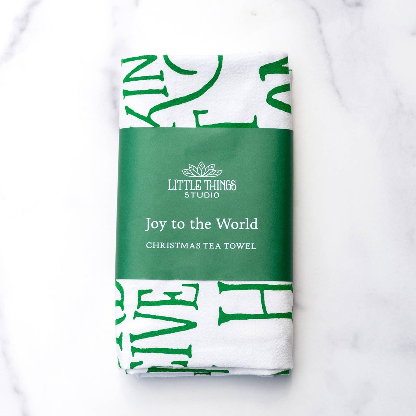 Joy to the World Hymn Tea Towel - Ivy