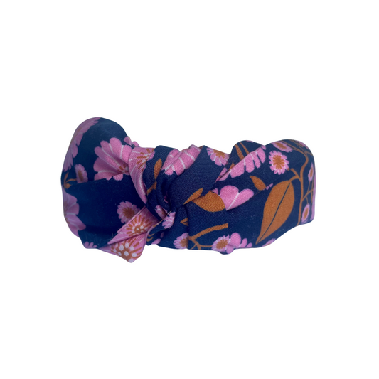 Garden Navy Top Knot Headband