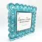 TEAL SCALLOPS ACRYLIC FRAME