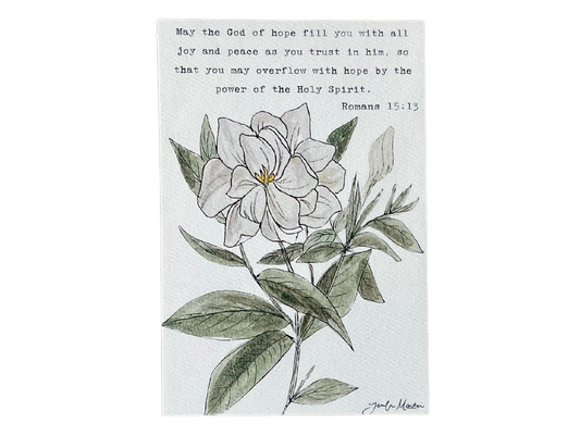 4x6 Floral Verse Print-Romans 15:13