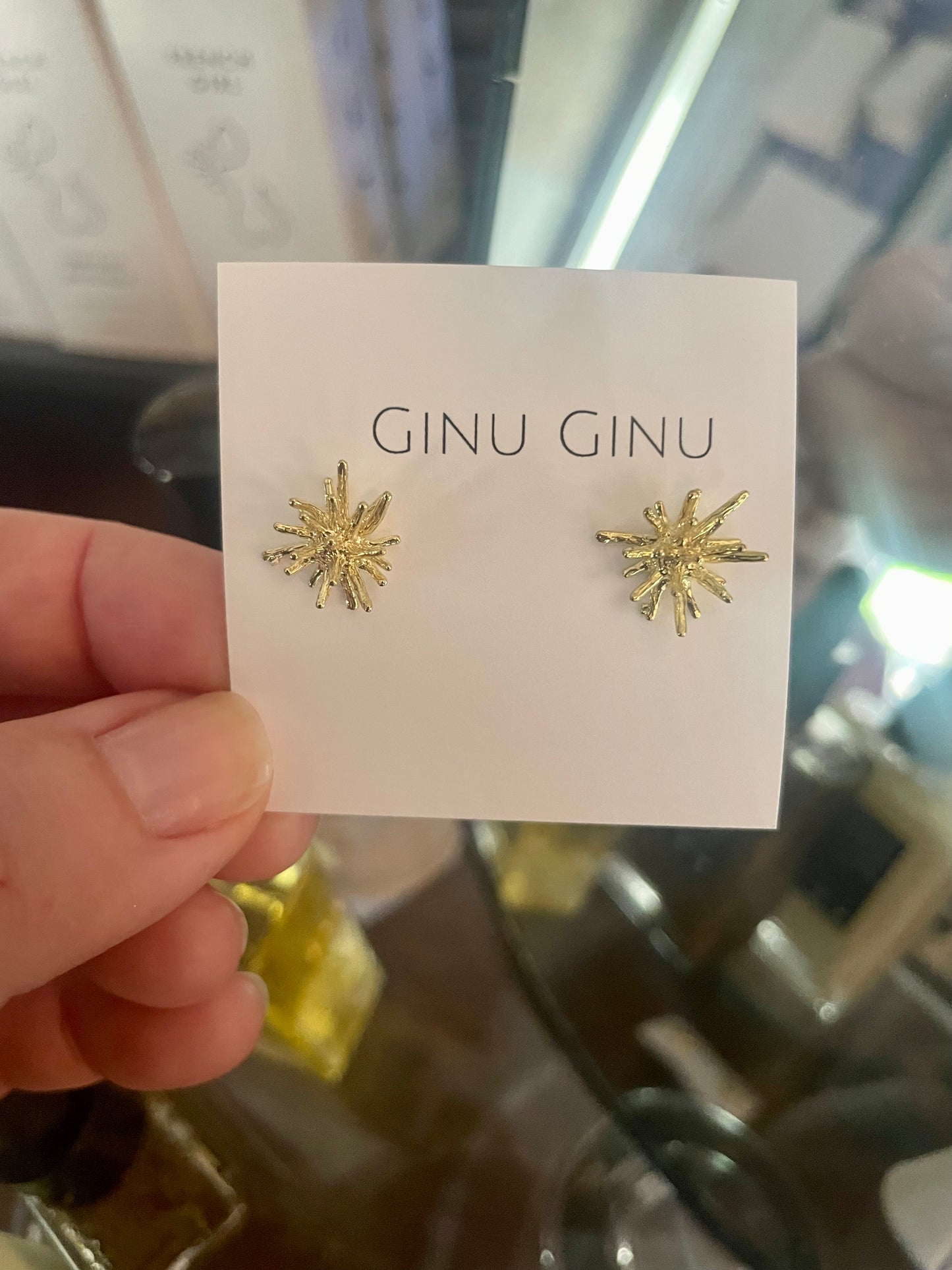Gold Urchin Stud Earrings