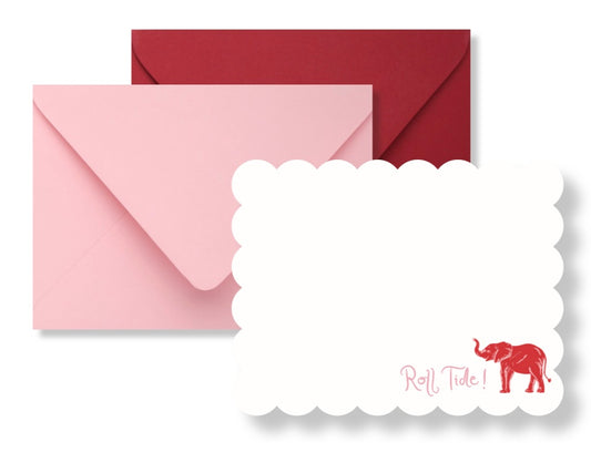 Pink Elephants notecards