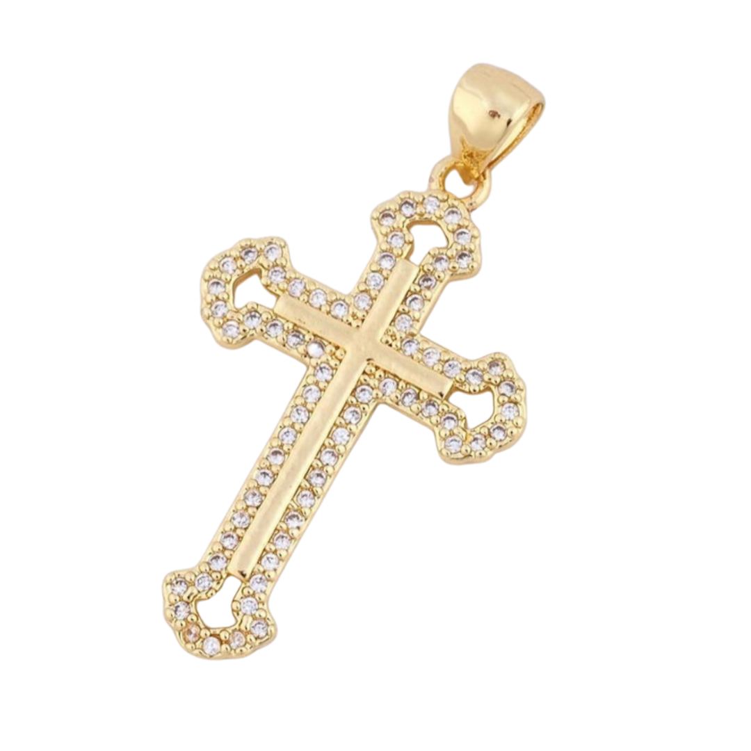 Pave Cross Charm