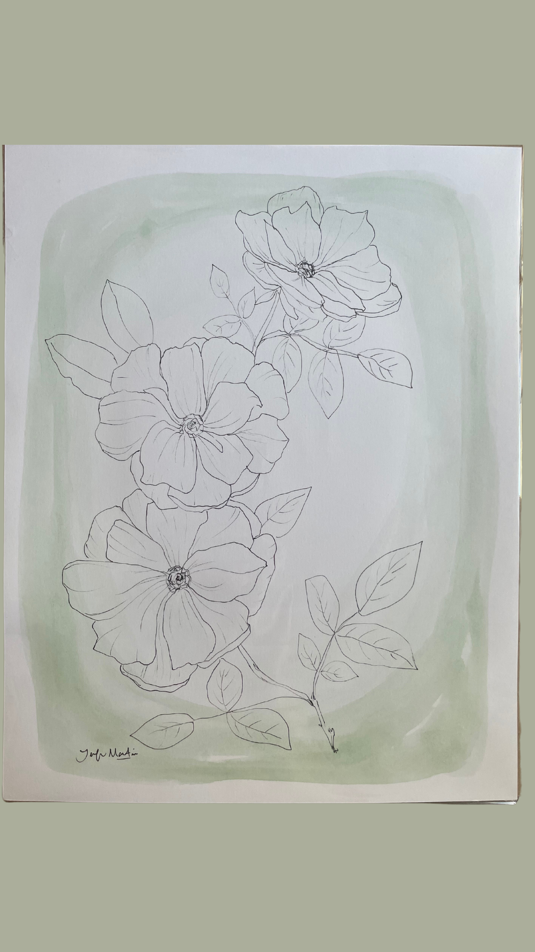 Green Floral 1 by Jennifer Martin