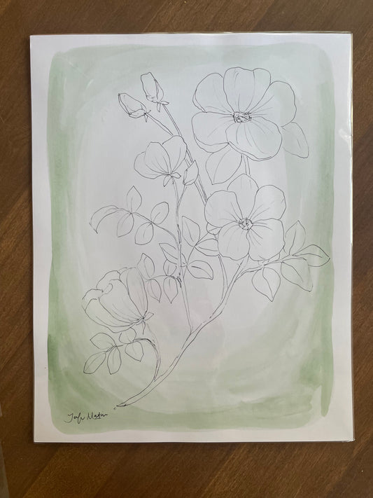 Green Floral 2 by Jennifer Martin