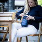 Navy Blue Shiny HydroBag with Gray/Navy  Strap