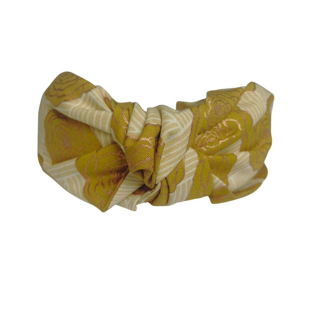 Yellow Roses Top Knot Headband