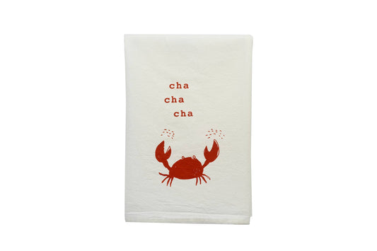 Cha cha crab tea towel