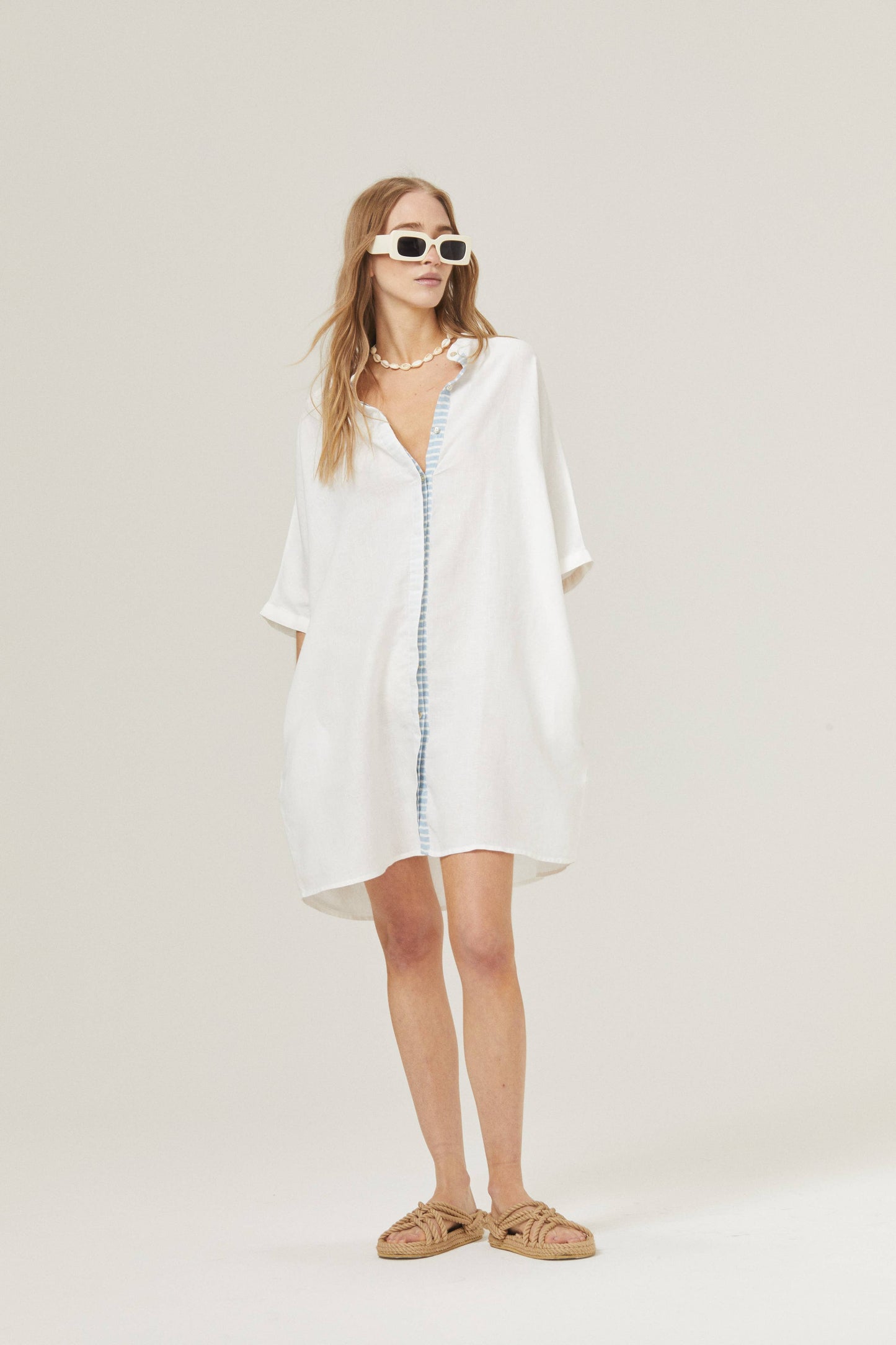 Lighthouse Linen Shirt Dress