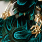 Peacock Feather Statement Tassel Earrings