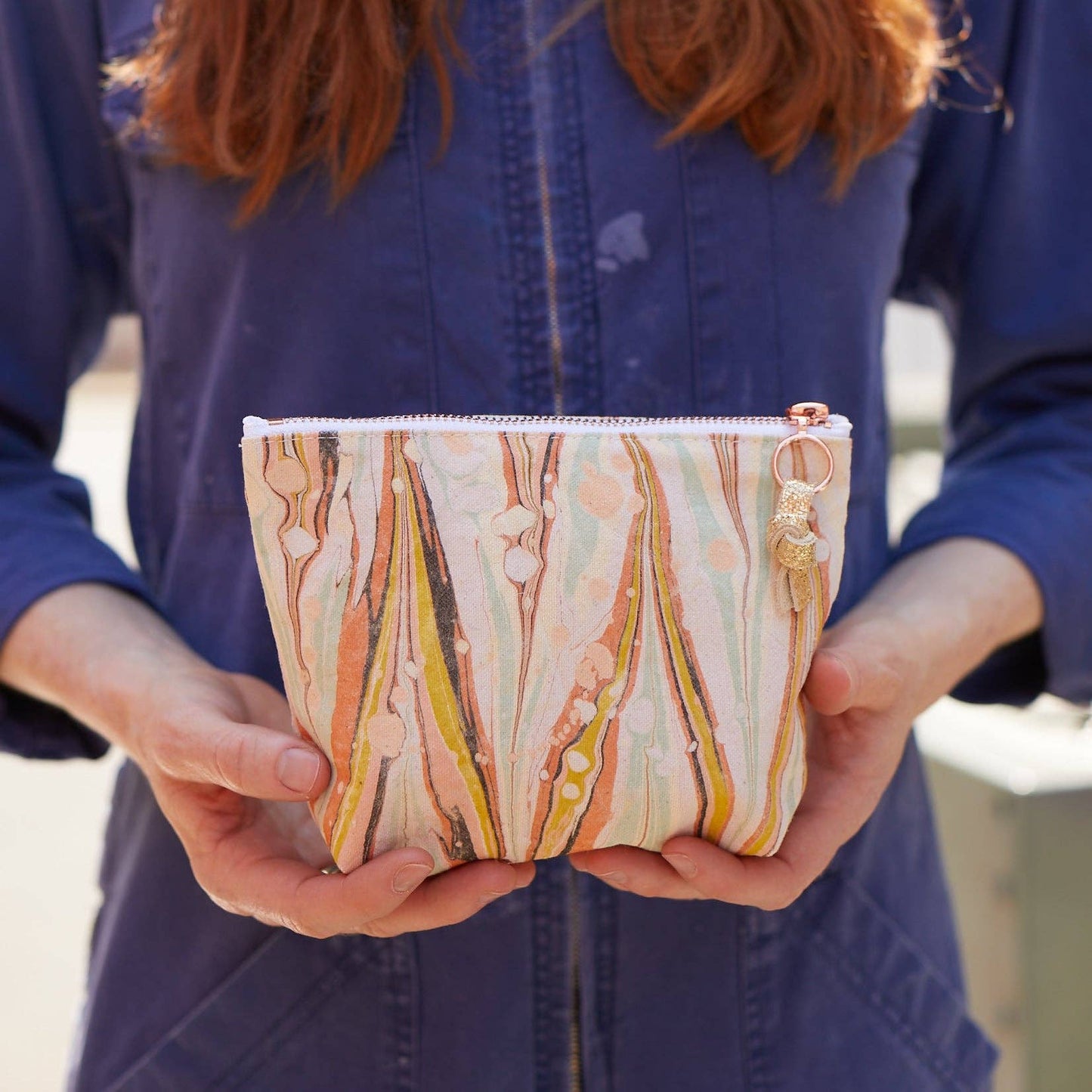 Small Tiger Lily Marbled Pouch