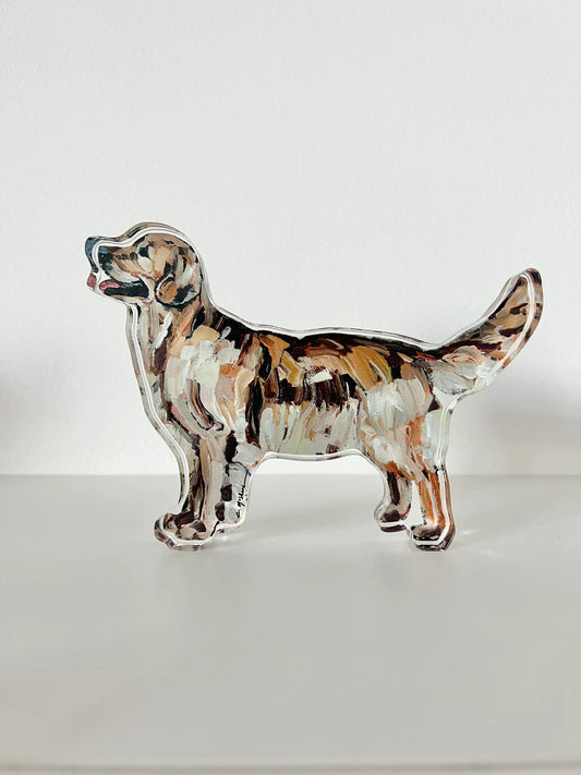 Golden Retriever Dark Acrylic Dog