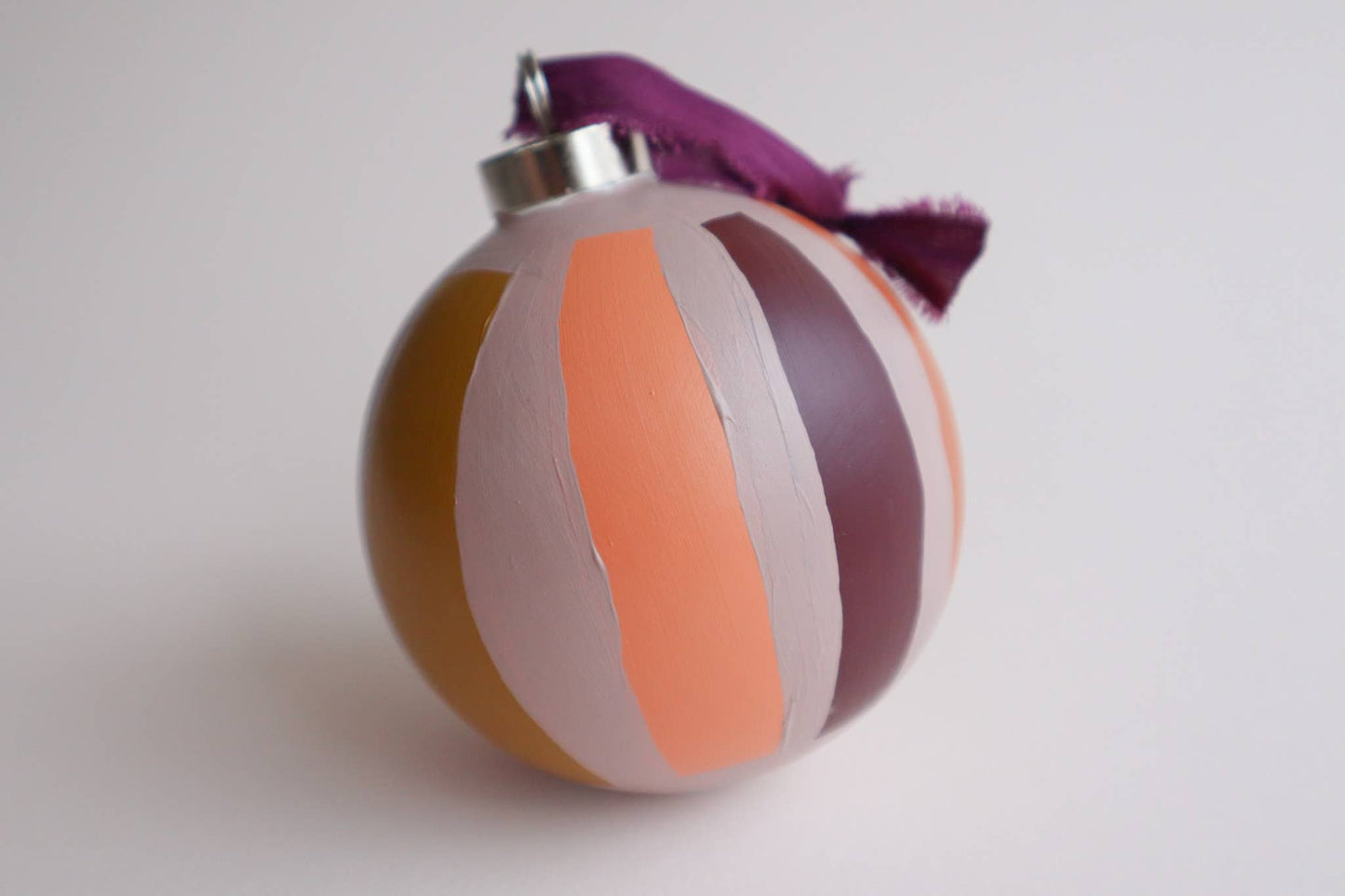 Modern "PEPPERMINT" Hand Painted Ornament