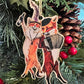 Wooden French Foxes Ornament