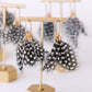 Spotted Feather Statement Tassel Earrings