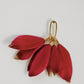 Garnet Gold Dipped Feather Statement Earrings