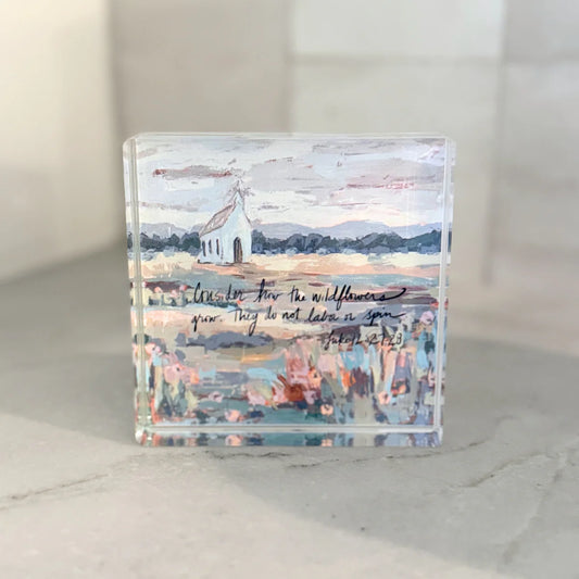 Luke 12:27-28 Acrylic Scripture Block