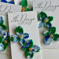 Green and Blue Marbled Magnolia Studs