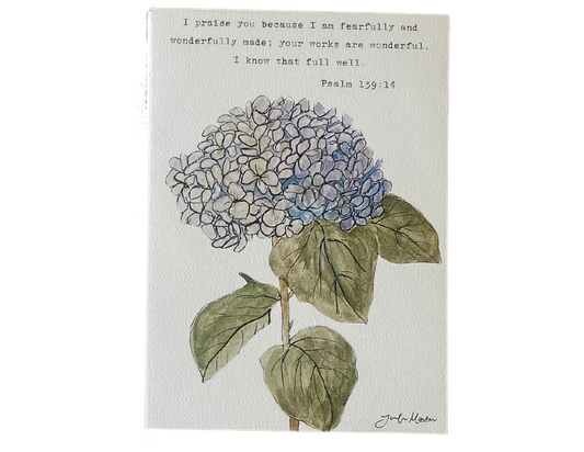 5x7 Floral Verse Print- Psalm 139:14