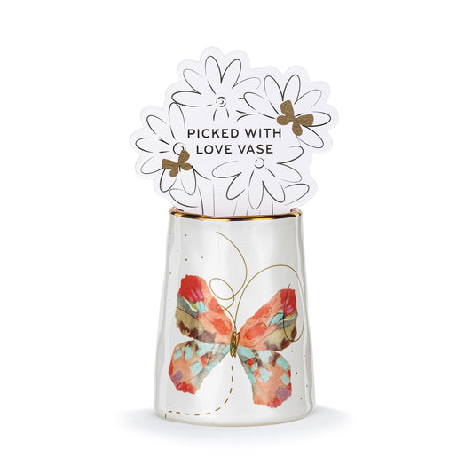 Orange Butterfly-Picked With Love Vase