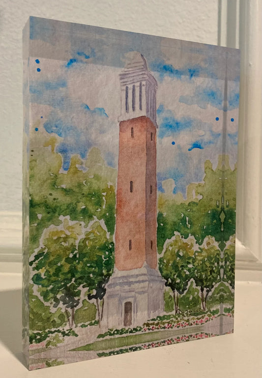 Denny Chimes, Tuscaloosa- 5x7 Acrylic Block