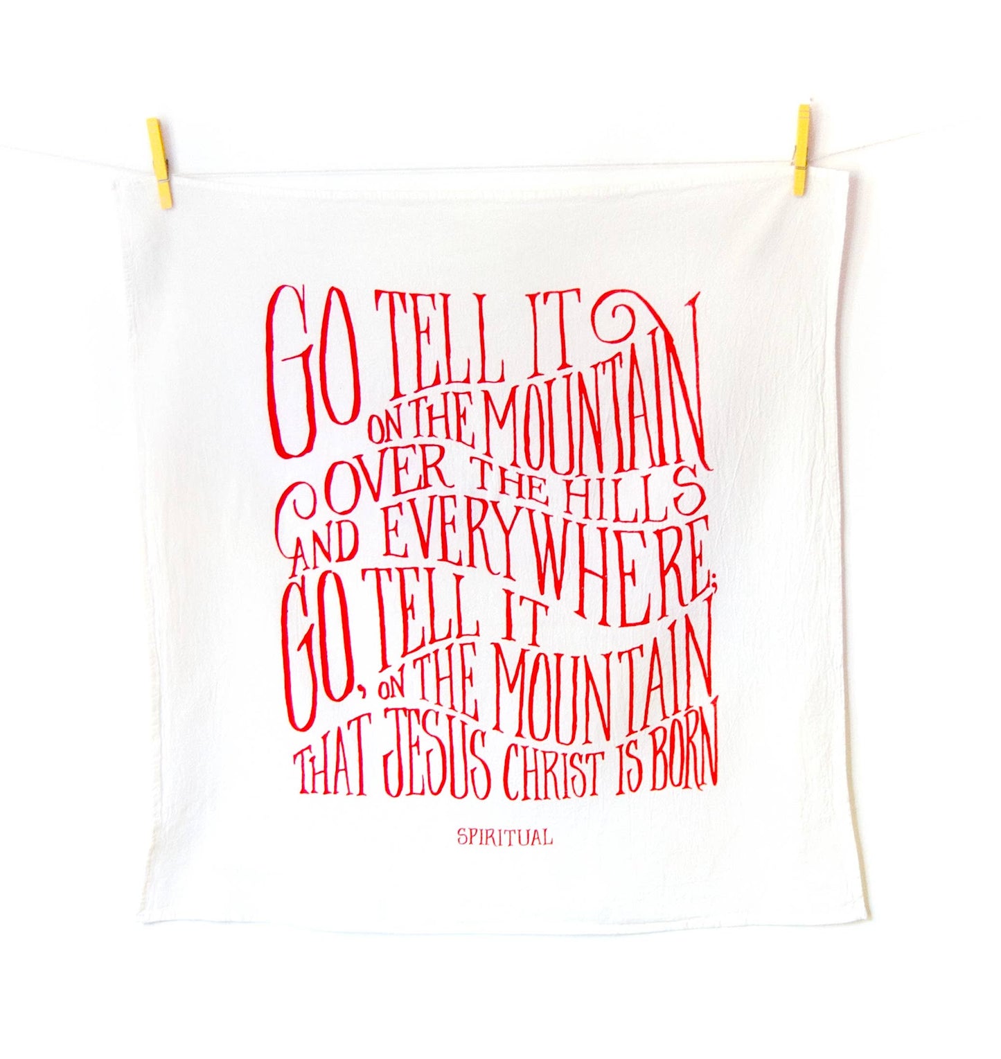 Go Tell It On The Mountain Christmas Tea Towel